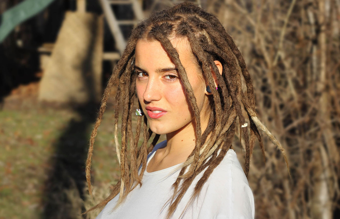Serina with beautiful sexy dreadlocks made in Montreal